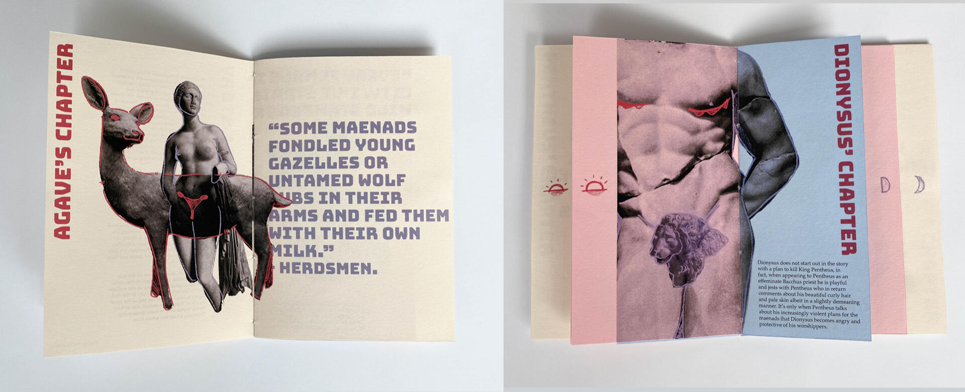 &quot;Dionysus in The Bacchae, a queer exploration of gender.&quot; Folktalk / Mythology publication design (2023).